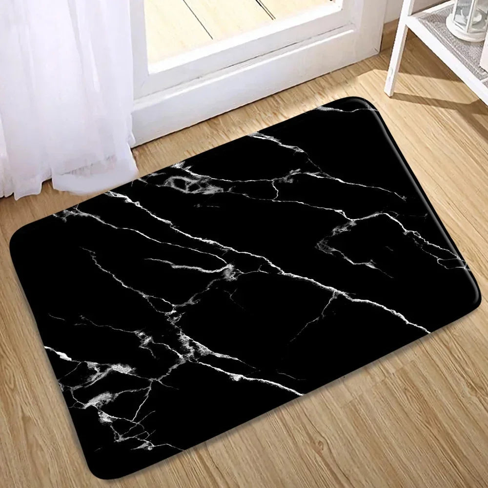 Badteppich Schwarz Weiß