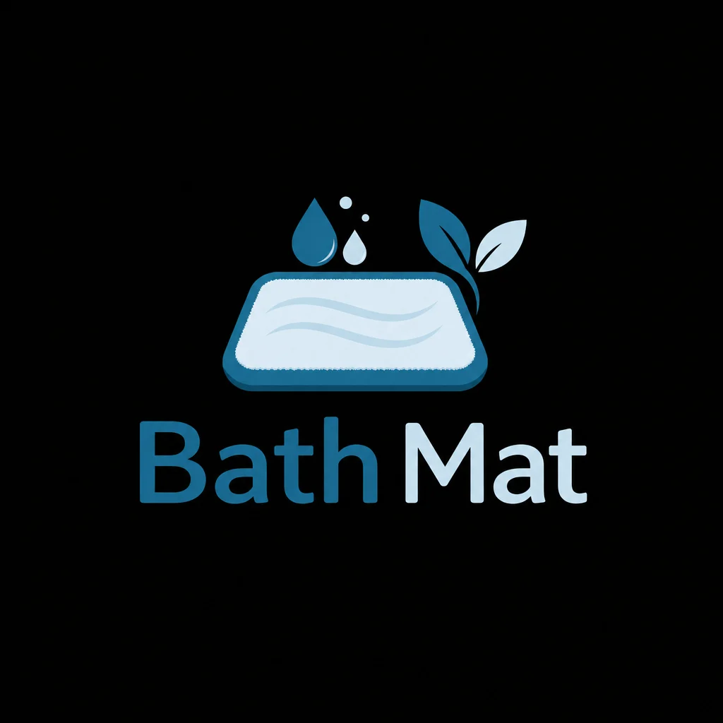 Bath Mat Logo auf schwarzem Hintergrund für bath mat