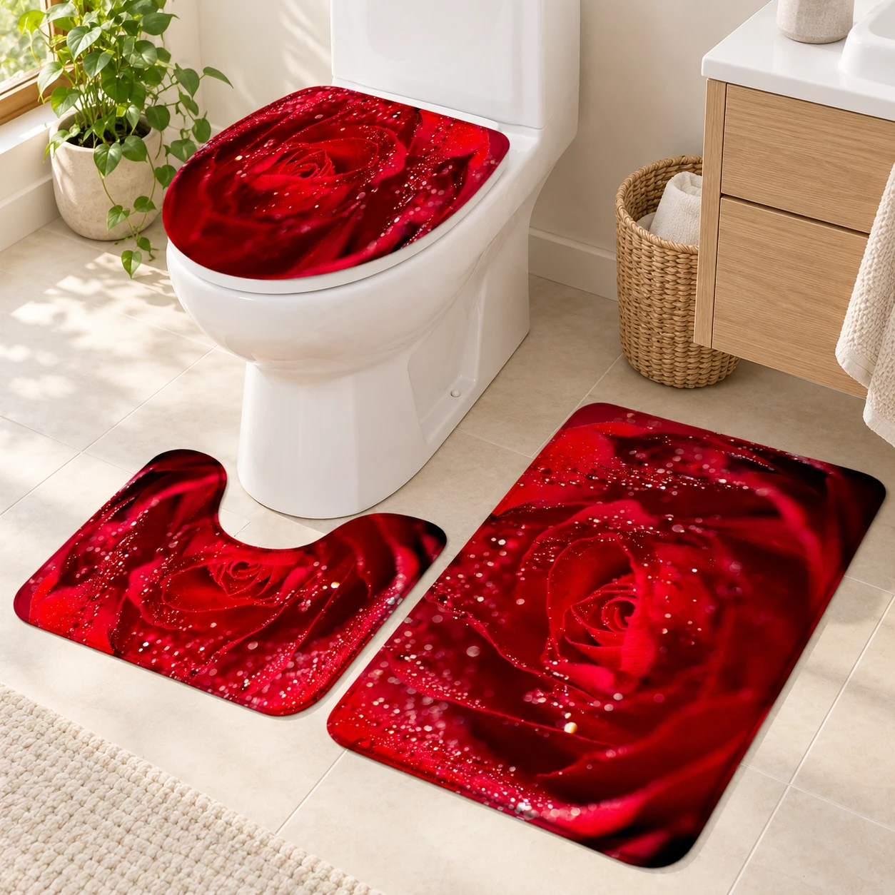Badematte Rot – Innenansicht 1